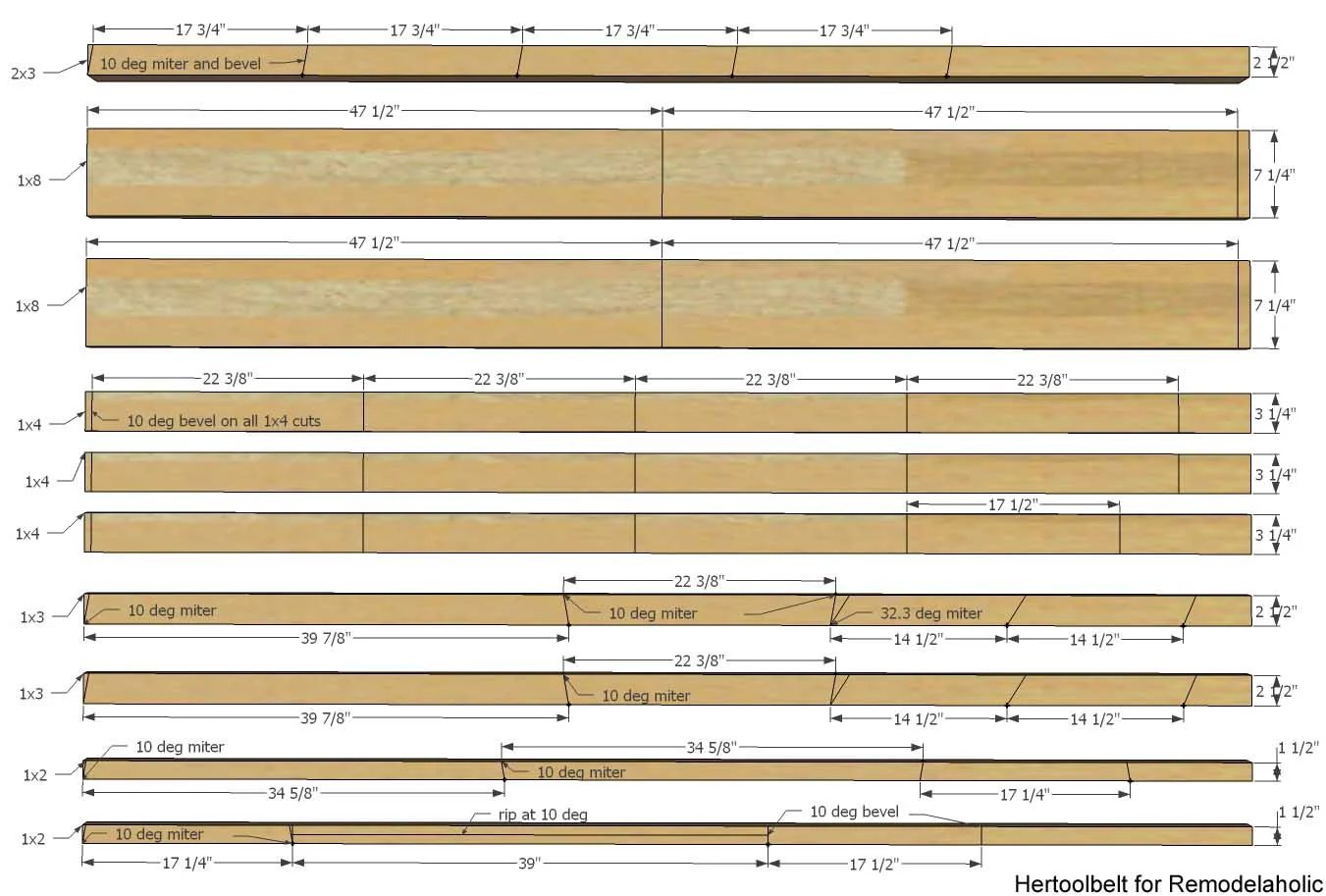 Inspired by a coffee table in a HGTV dream home. I love the trapezoid base and slats that make up this table. Handmade slat coffee table with free plans.
