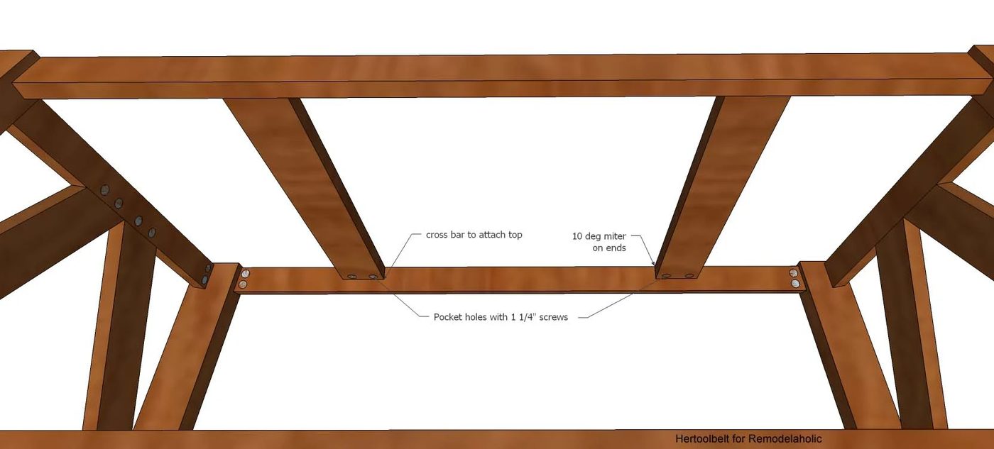 Inspired by a coffee table in a HGTV dream home. I love the trapezoid base and slats that make up this table. Handmade slat coffee table with free plans.