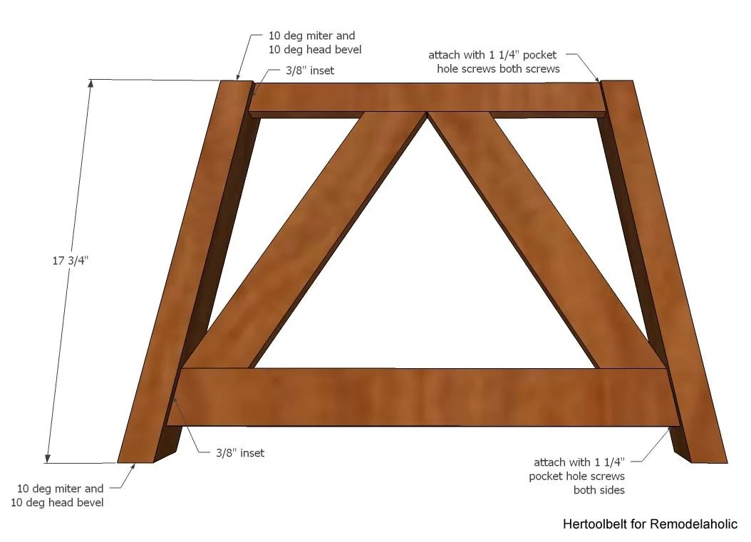 Inspired by a coffee table in a HGTV dream home. I love the trapezoid base and slats that make up this table. Handmade slat coffee table with free plans.