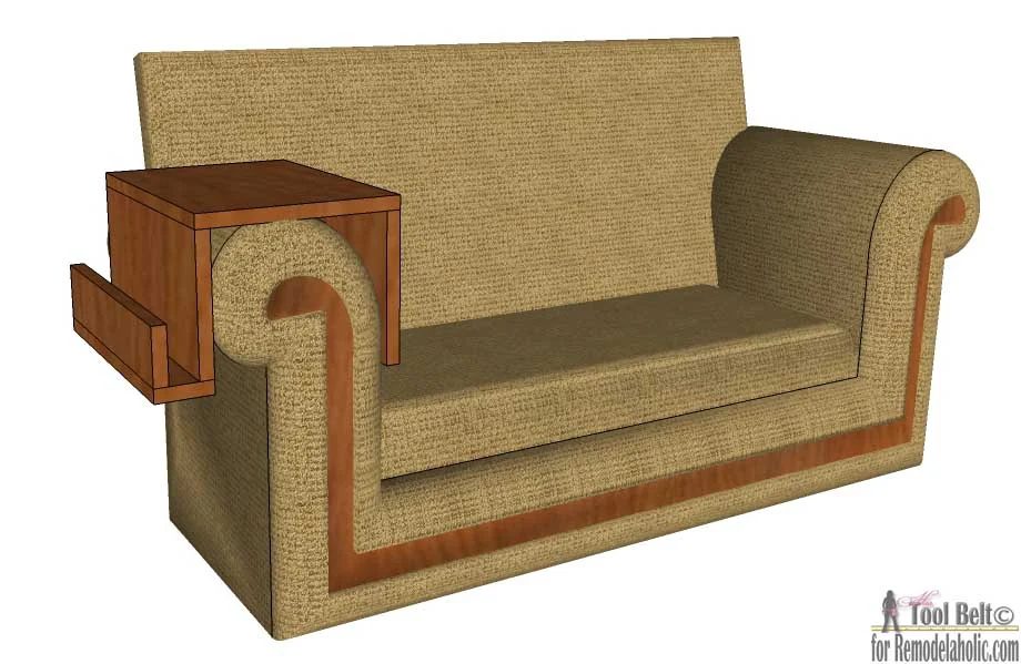 Need a little extra space for your game time snacks and drinks? Build this clearly straightforward sofa arm table to give you a stable surface all game long! Free plans and walkthr