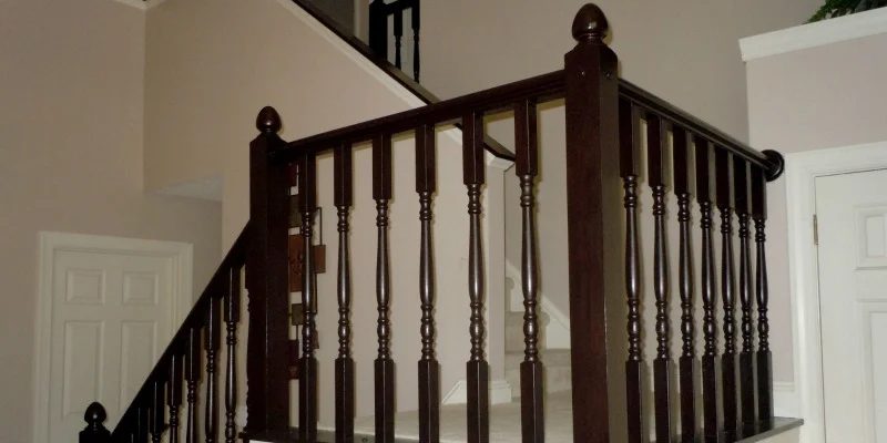 Handmade Stair Banister Makeover Using Gel Stain