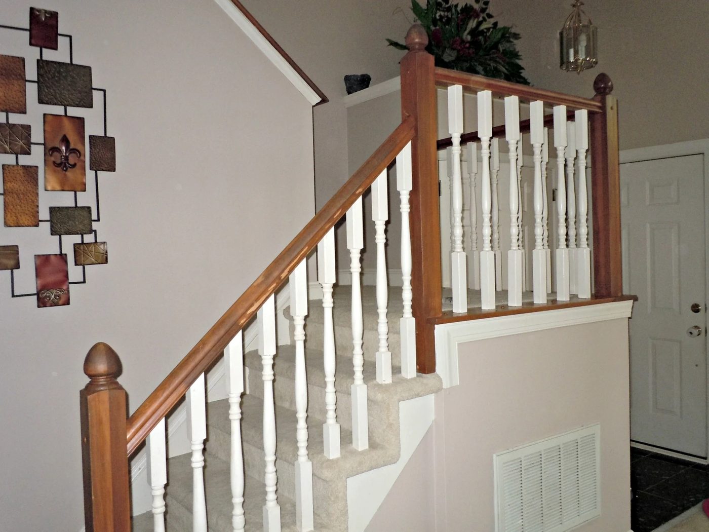 handmade oak banister makeover, Semi-Domesticated Mama featured on Bekob