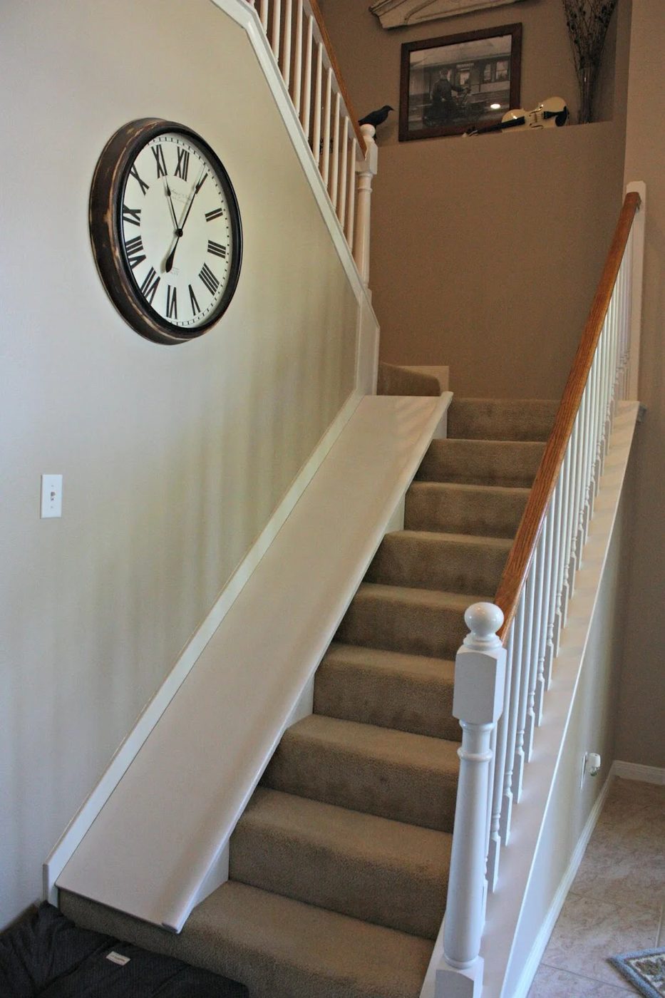 Handmade indoor stair slide, with a clearly straightforward walkthrough, plus the slide is straightforward to remove if needed for moving furniture up the stairs, etc. DecorAllure 