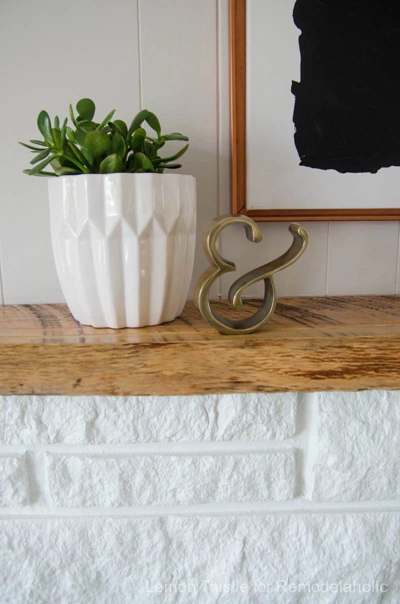 Handmade STONE FIREPLACE REFRESH WITH LIVE EDGE MANTLE