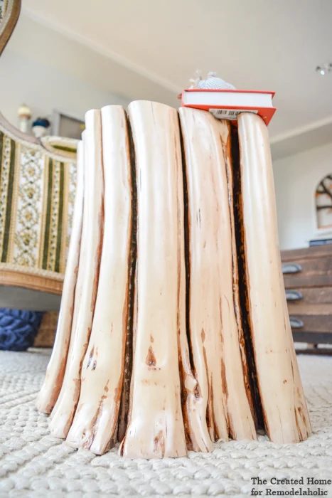 handmade stump side table