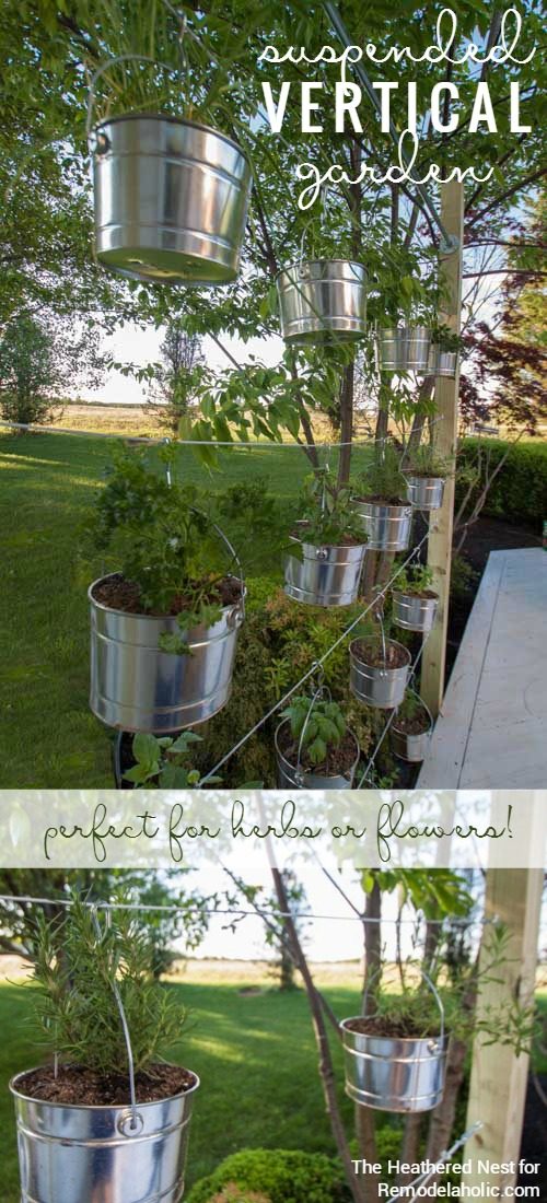 This suspended vertical garden is a great weekend Handmade! well fitted for an herb garden or some striking flowers, and the kids could plant their own seeds in the lower rows. wal