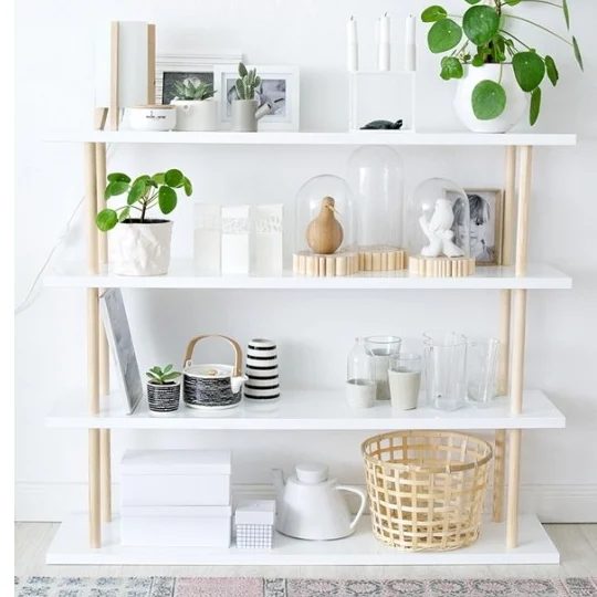 White Shelf With Pops Of Color