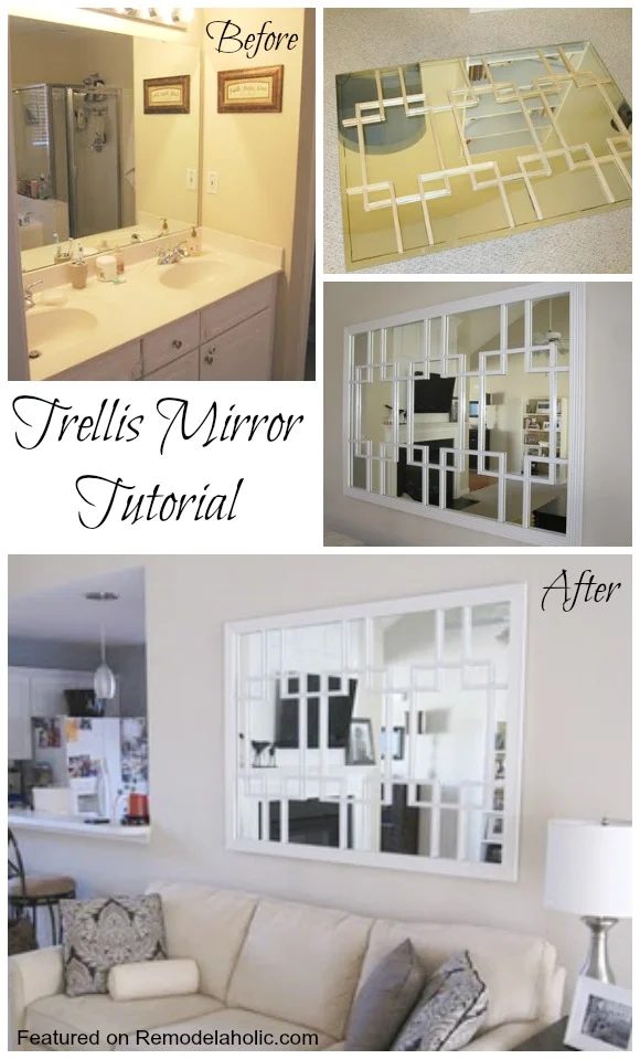 Build a Trellis Mirror from an old bathroom mirror walkthrough