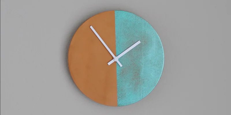 Handmade Two-Tone Copper Clock