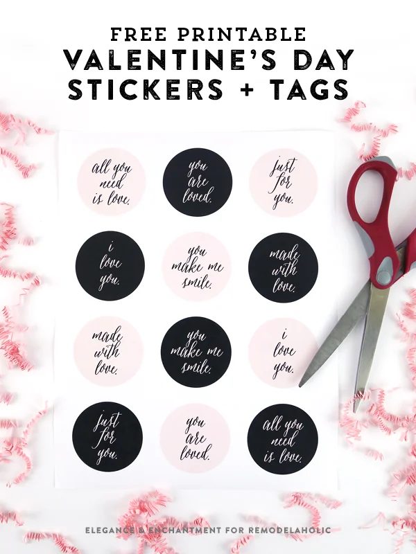 Bekob Printable Valentines Day Stickers and Tags