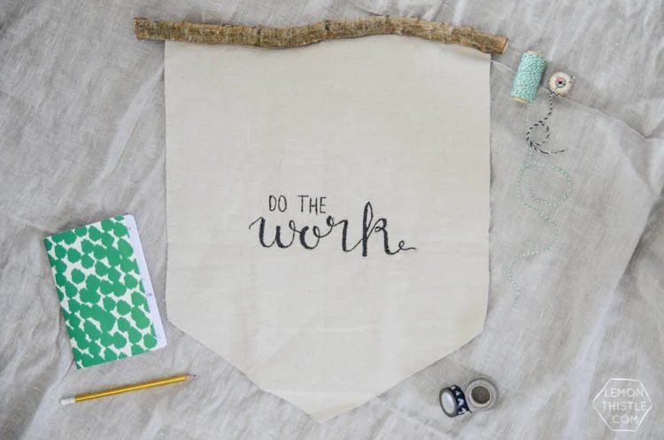 Lemon Thistle Handmade Hand Lettered Rustic Wall Hanging with free printable template