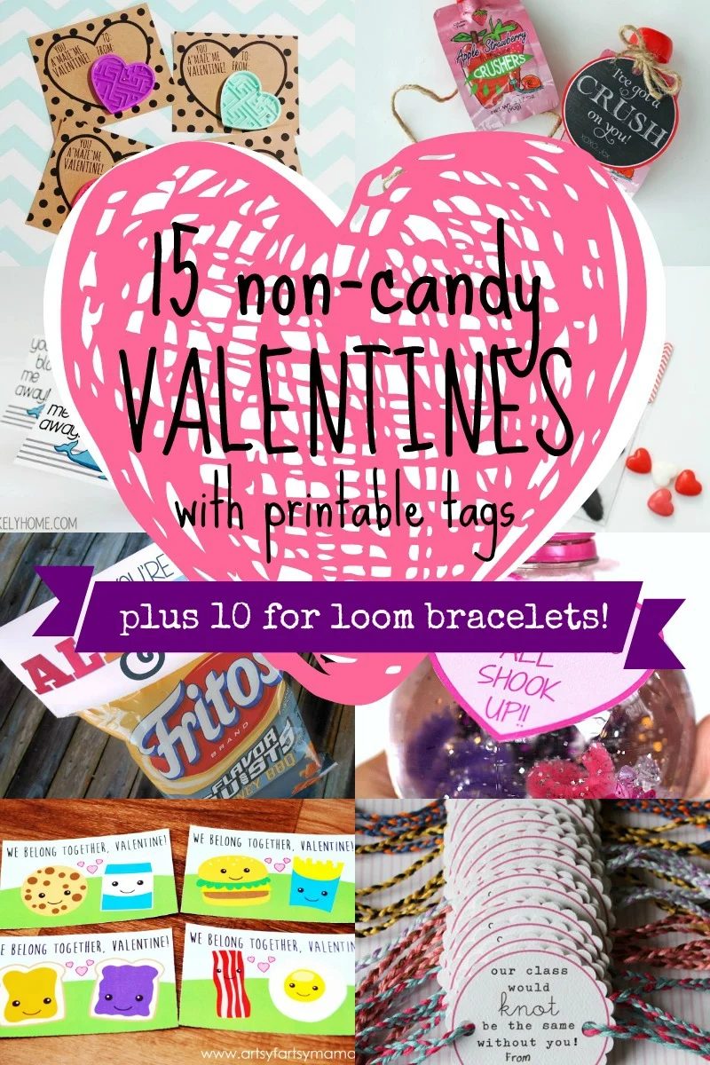 Candy-Free Valentine options plus Loom Bracelets via Bekob