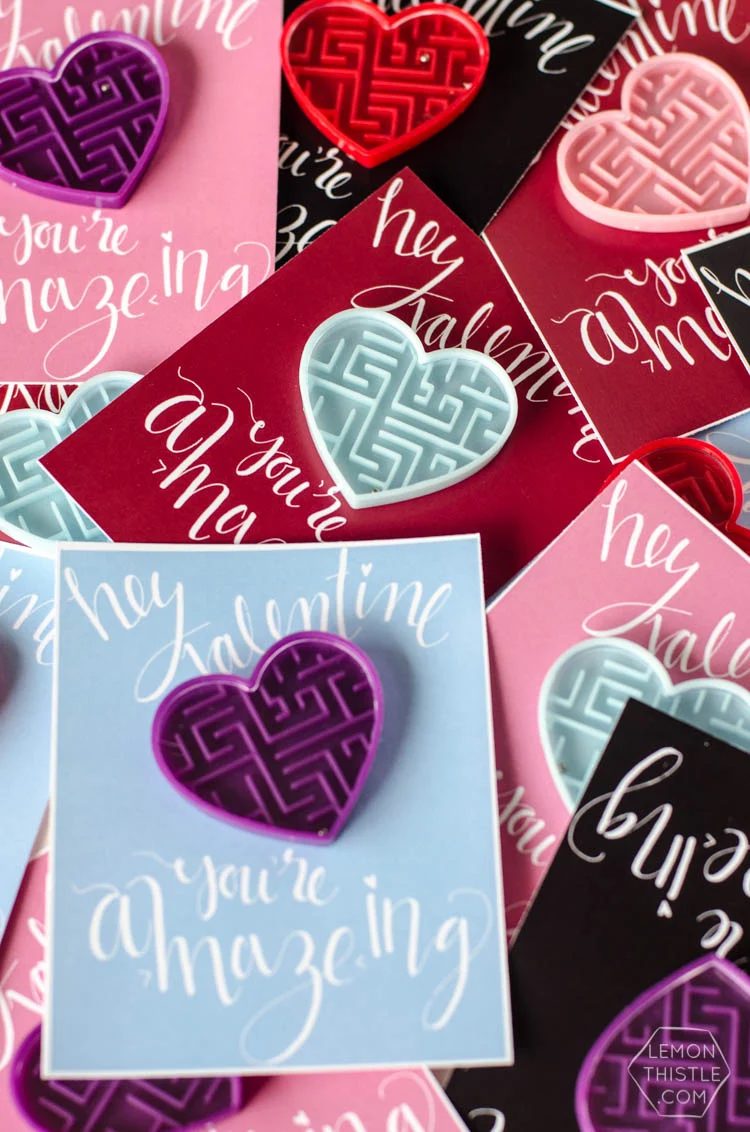 Lemon Thistle A-Maze-Ing Free Printable Valentine's Day Cards