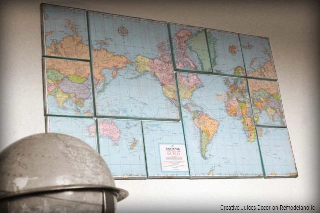Handmade Pieced Map Wall Art By Creative Juices Decor On Bekob
