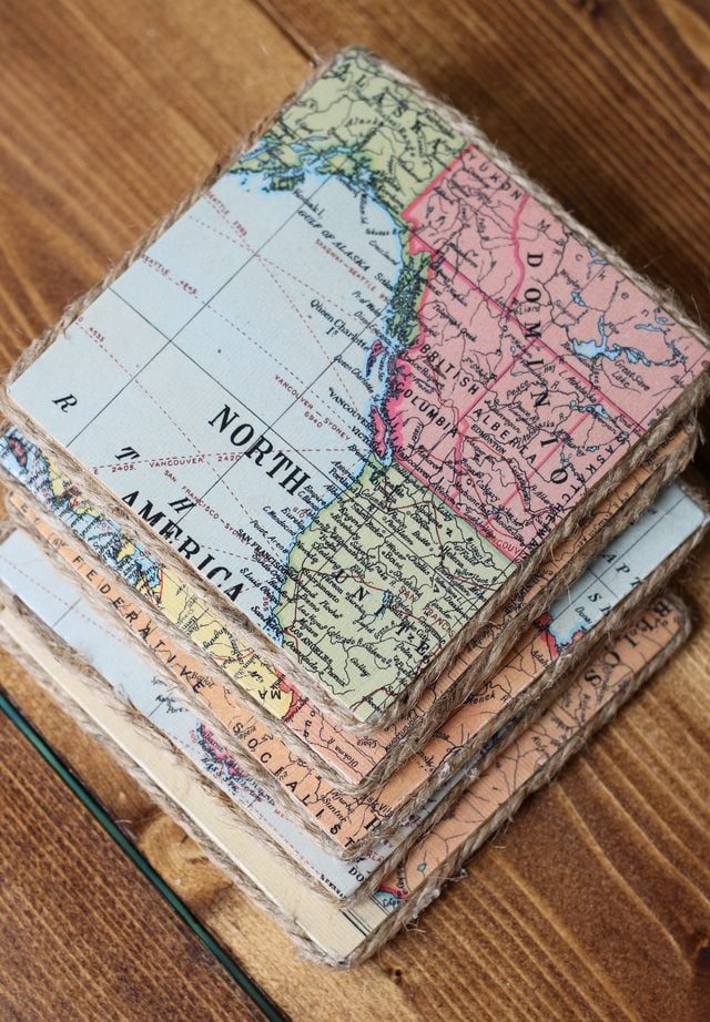 Vintage Map Coasters