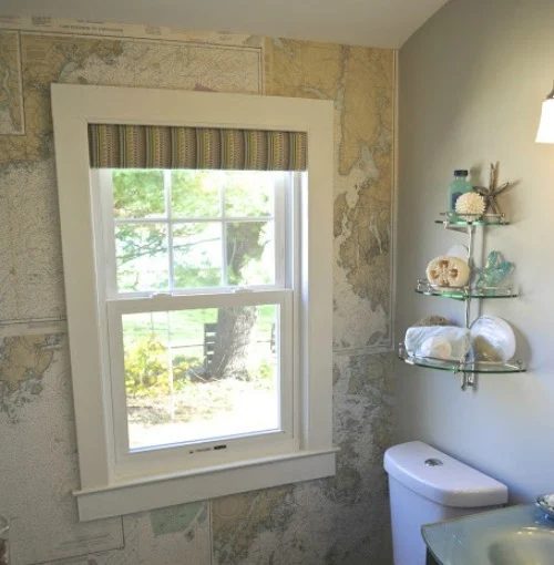 Handmade wall decor, vintage maps as wallpaper on Bekob