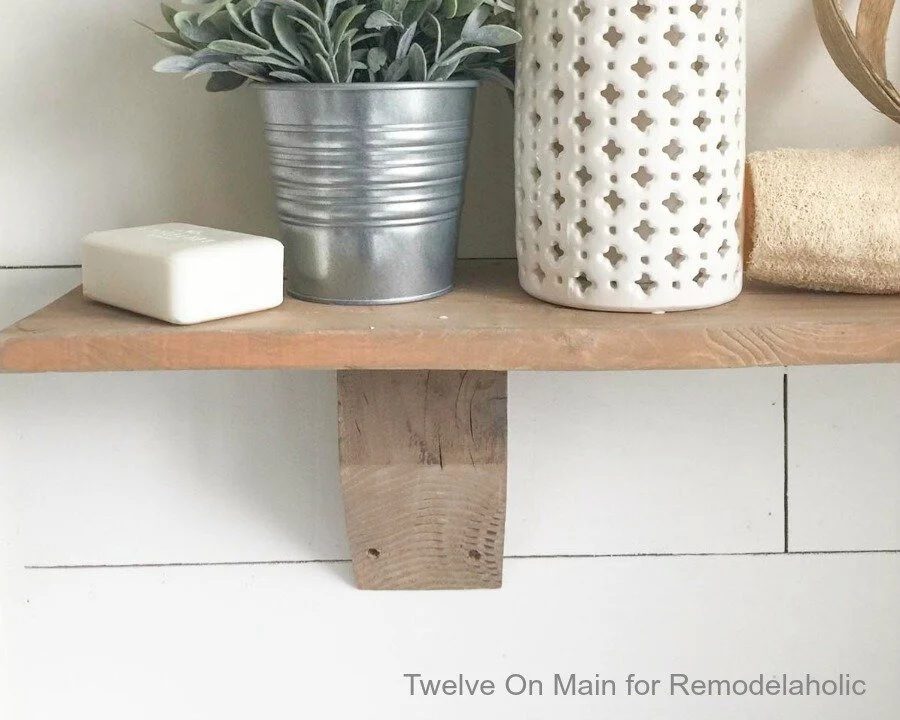 How to Make an straightforward Handmade Wall Shelf Bracket from 4x4 - Rustic Farmhouse Shelves By Twelve On Main for Bekob