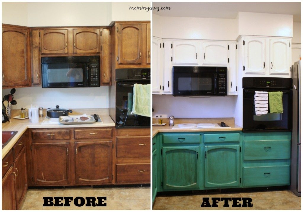 chalk painted kitchen cabinets - Mommy Envy via @Bekob