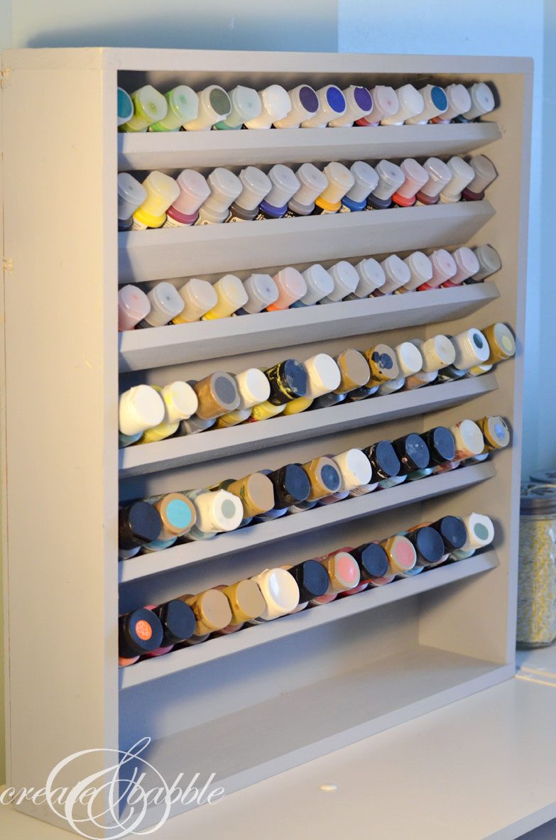 craft paint storage shelf - Create and Babble via @Bekob