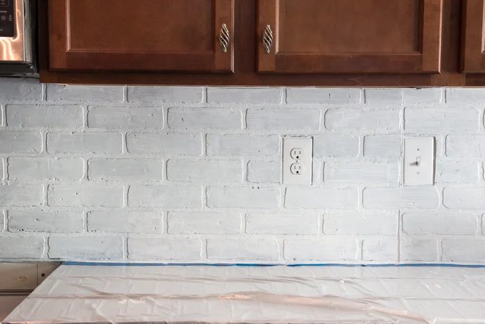 Whitewashed faux brick backsplash (13 of 18)