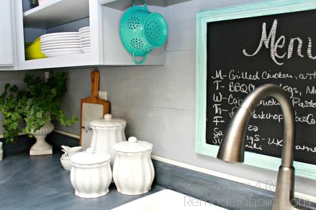 Plank Wall Backsplash with Vinyl Flooring