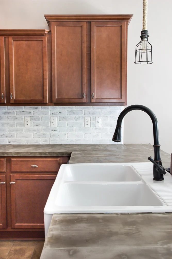 Whitewashed faux brick backsplash (15 of 18)