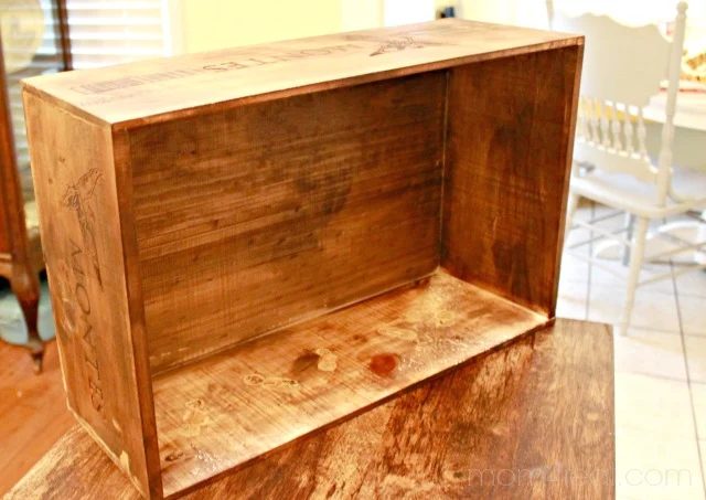 walnut stained wine crate, Mom4Real featured on Bekob