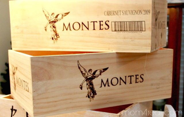 wine crates for shelves, Mom4Real featured on Bekob
