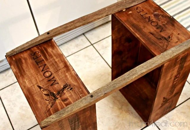 how to build a wine crate shelf, Mom4Real featured on Bekob