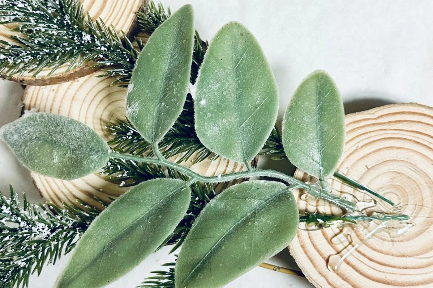 Glue Faux Greenery Centerpiece Handmade Wood Slice Wreath For Christmas Winter, Bekob