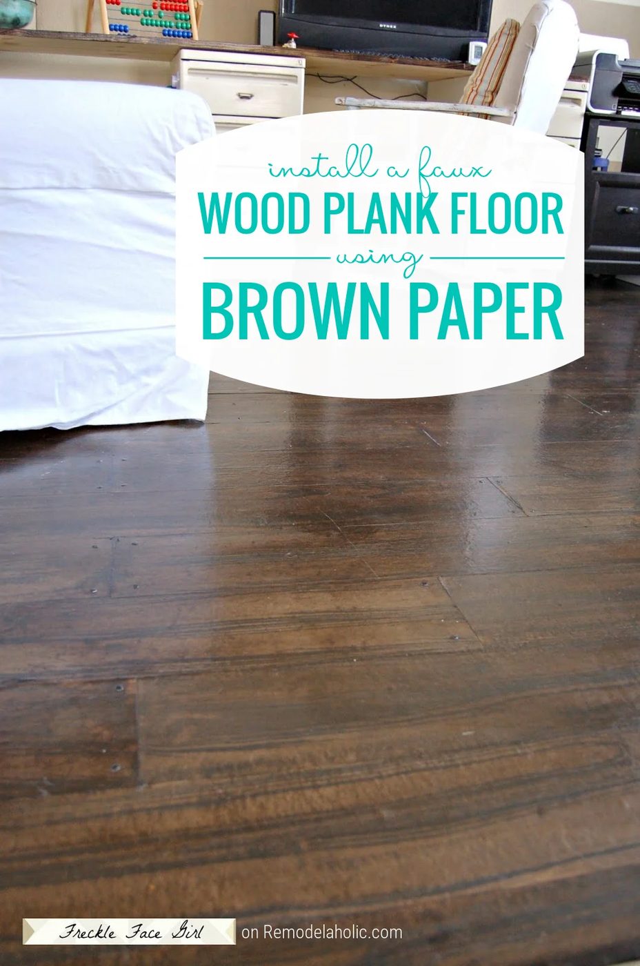 How To Install Faux Wood Flooring Using Brown Paper Bag Floor Cut Into Faux Wood Planks Bekob