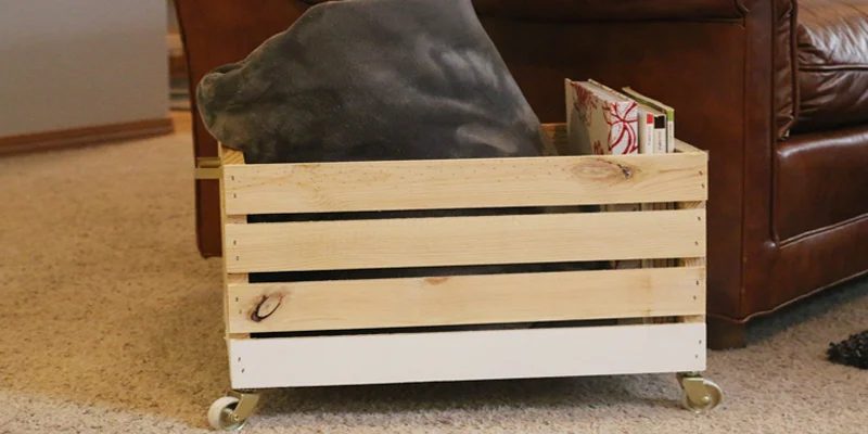Handmade Wood Blanket Box on Wheels