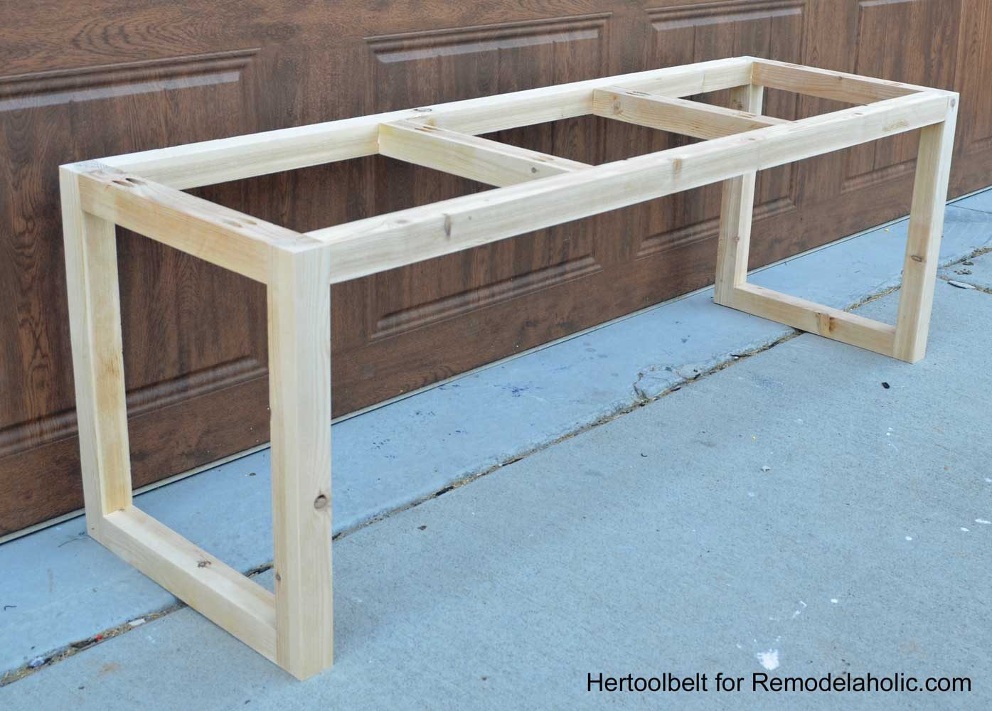 unfinished wood box frame legs for Handmade bench