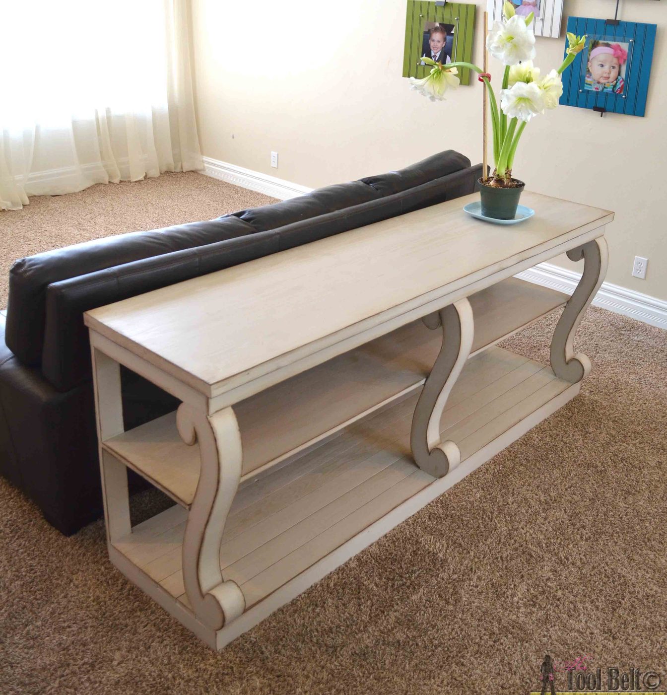 console table with scroll legs sq
