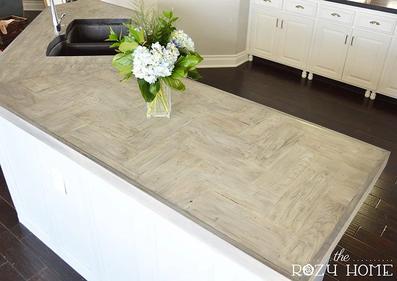 Jill The Rozy Home Handmade wood herringbone countertops review