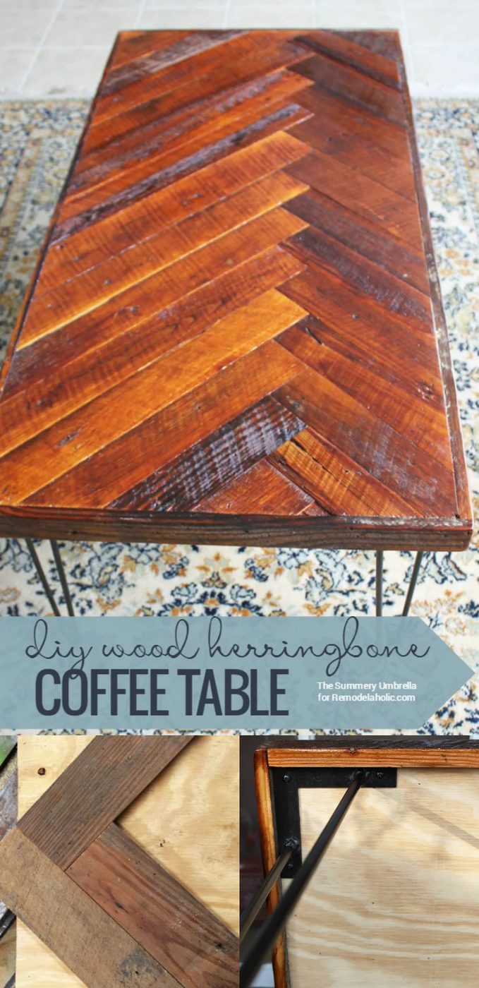 Handmade wood herringbone coffee table full walkthrough @Bekob