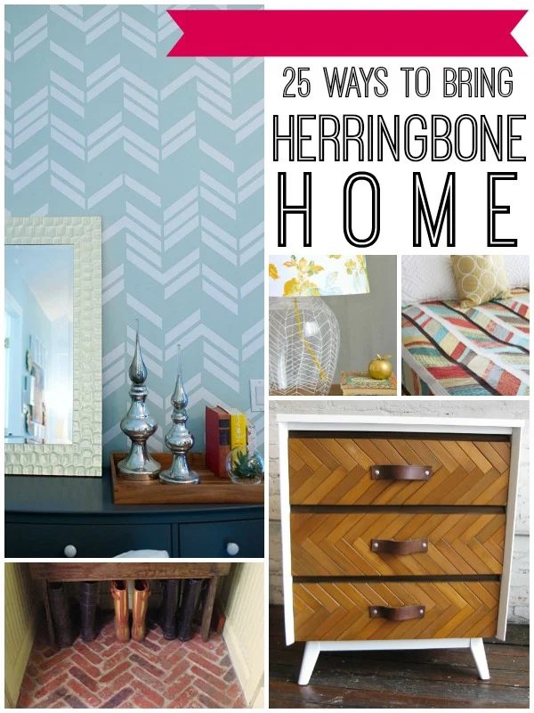 Herringbone in Home Decor | 25 Projects and options from Bekob.com #herringbone #handmade #homedecor