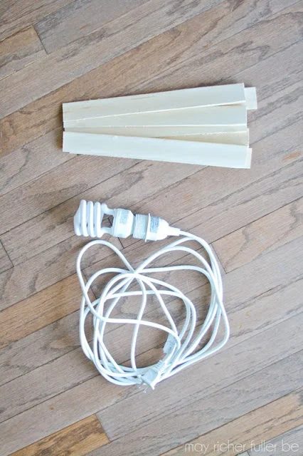 wood shim pendant light kit, May Richer Fuller Be featured on Bekob