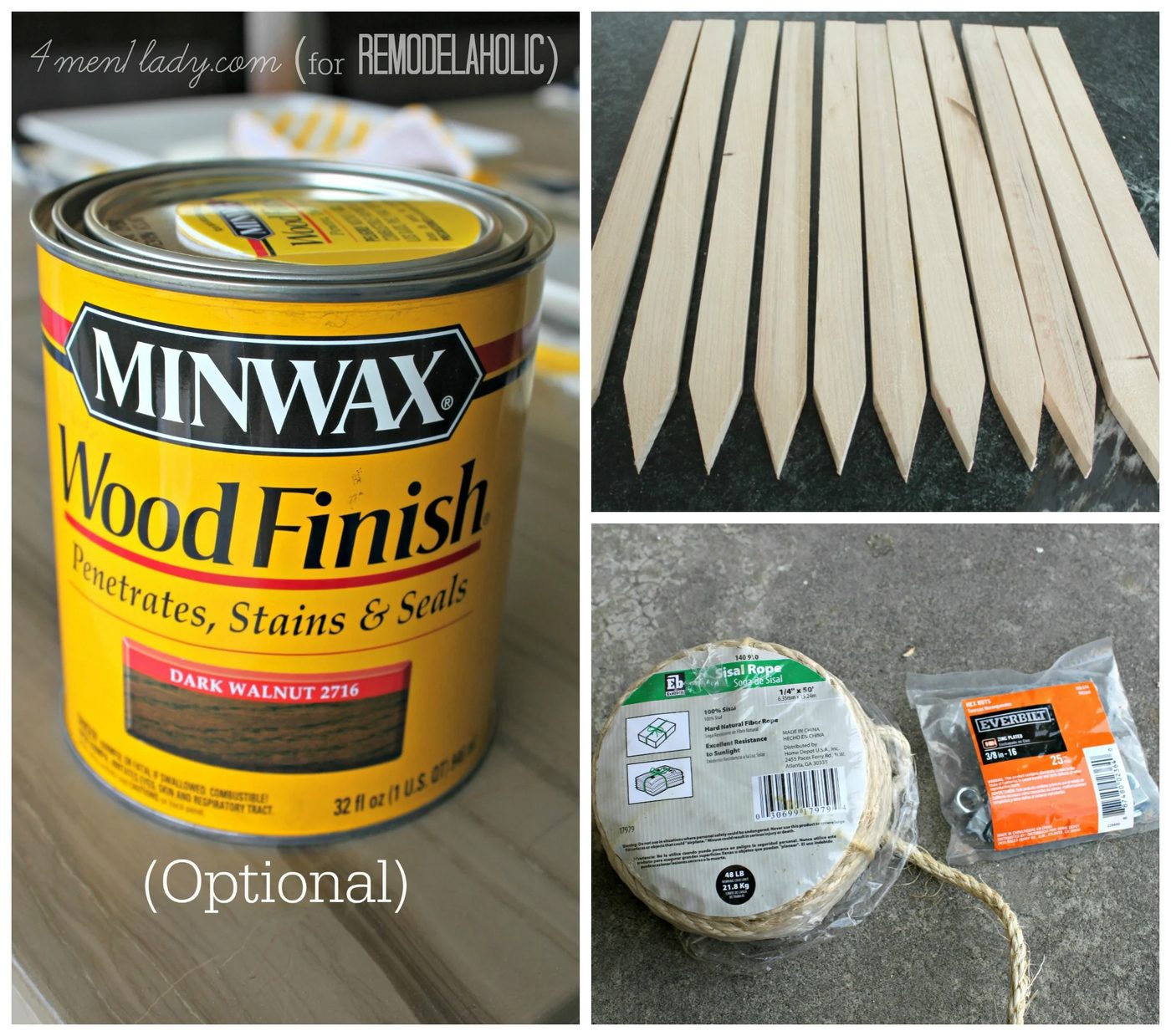 Supplies needed for wood stake door mat