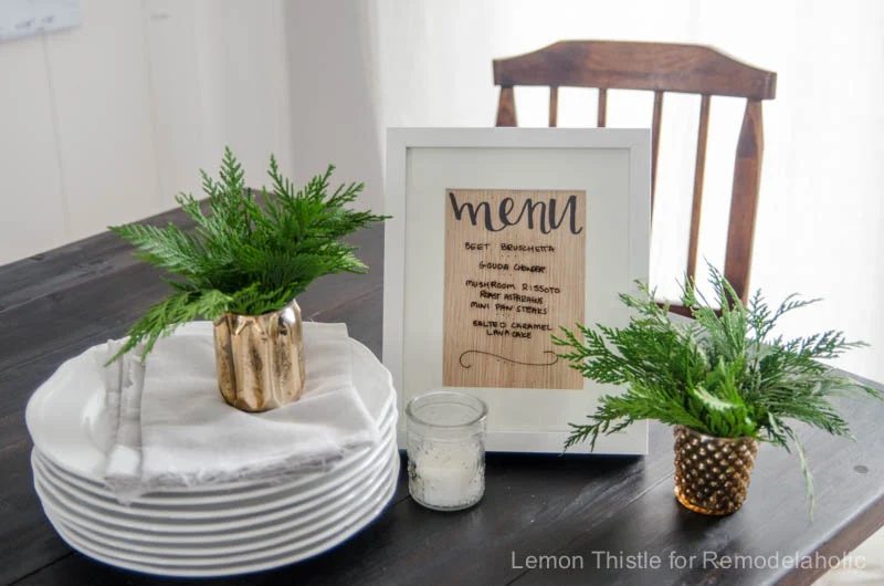 Handmade Wood Veneer whiteboard Menu Planner