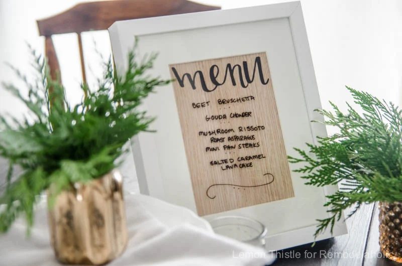 Handmade Wood Veneer whiteboard Menu Planner
