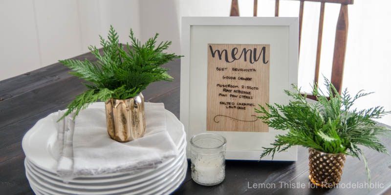 Handmade Wood Veneer Whiteboard Menu Planner