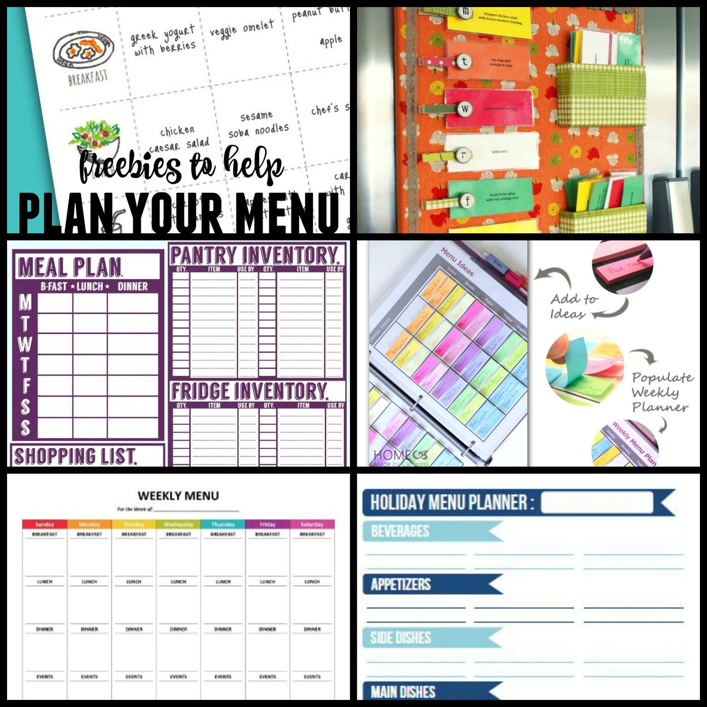 Best free menu planning printables @Bekob