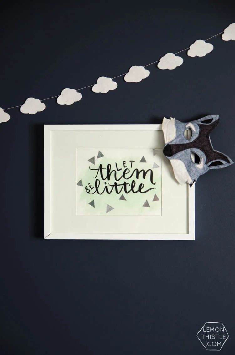 Let Them Be Little! Hand Lettered Art with Silver Foil