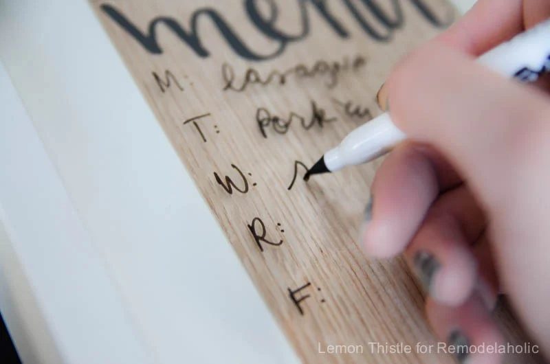 Handmade Wood Veneer whiteboard Menu Planner