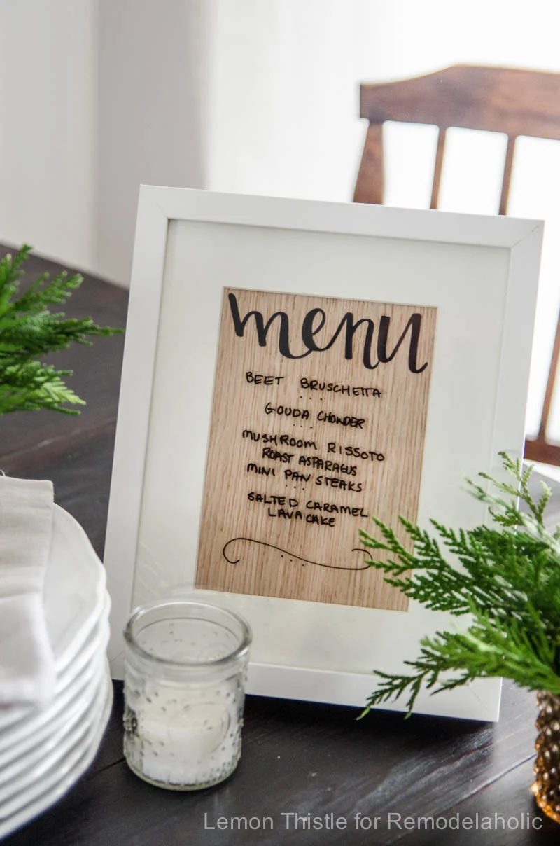 Handmade Wood Veneer whiteboard Menu Planner