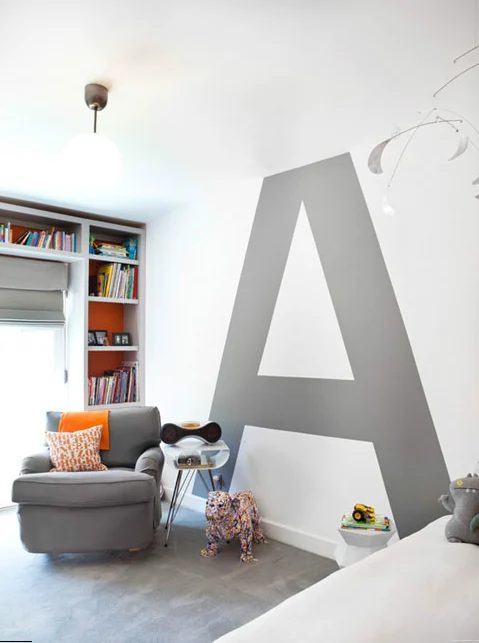 large typography painted wall mural, direct wall painting options for living room or bedroom