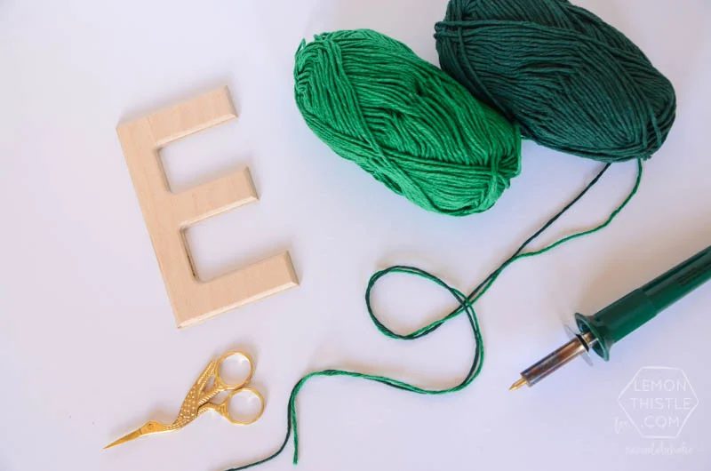Handmade Wood and Yarn Monogram Wall Hangings