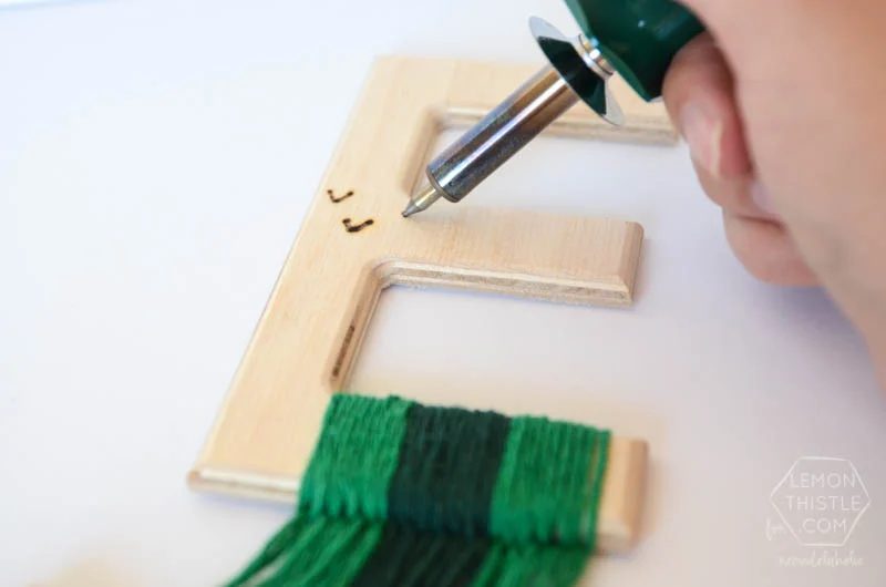 Handmade Wood and Yarn Monogram Wall Hangings