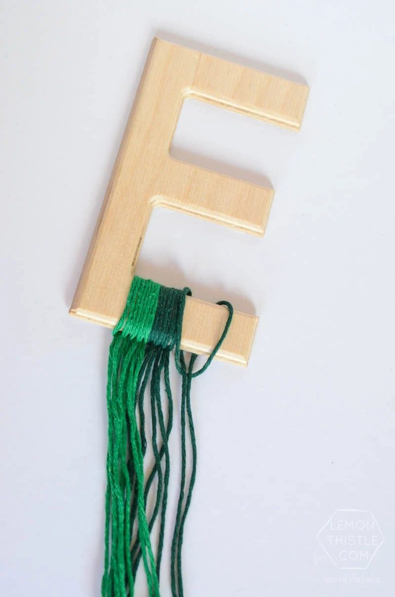 Handmade Wood and Yarn Monogram Wall Hangings